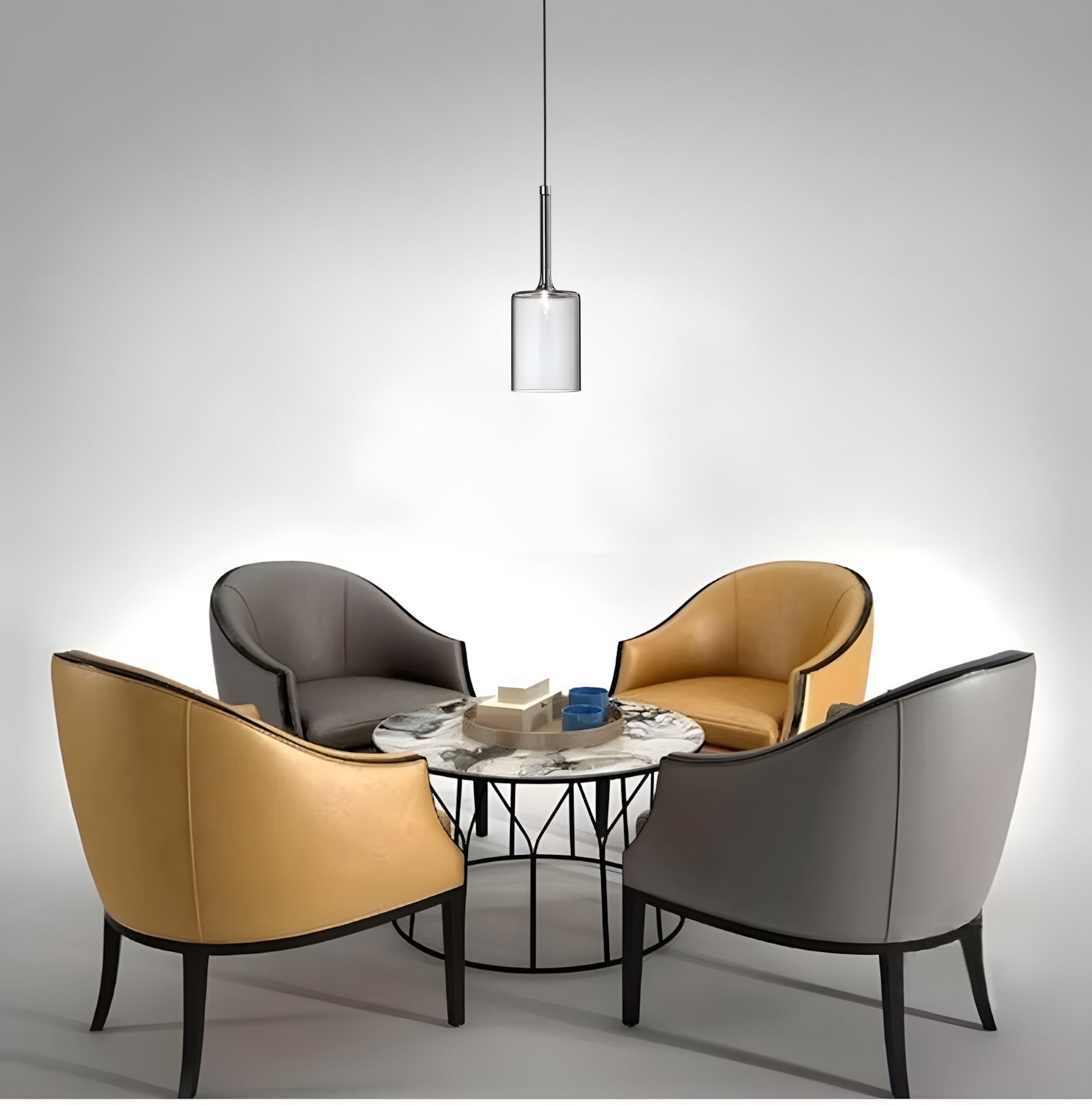 Lampa Sufitowa Wisząca Szklany Klosz APP1702-1CP Grey B  3