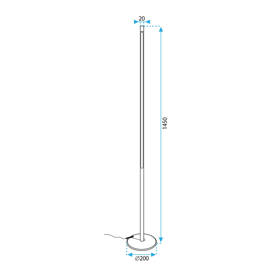 Lampa Stojąca Podłogowa LED APP1415-F Black