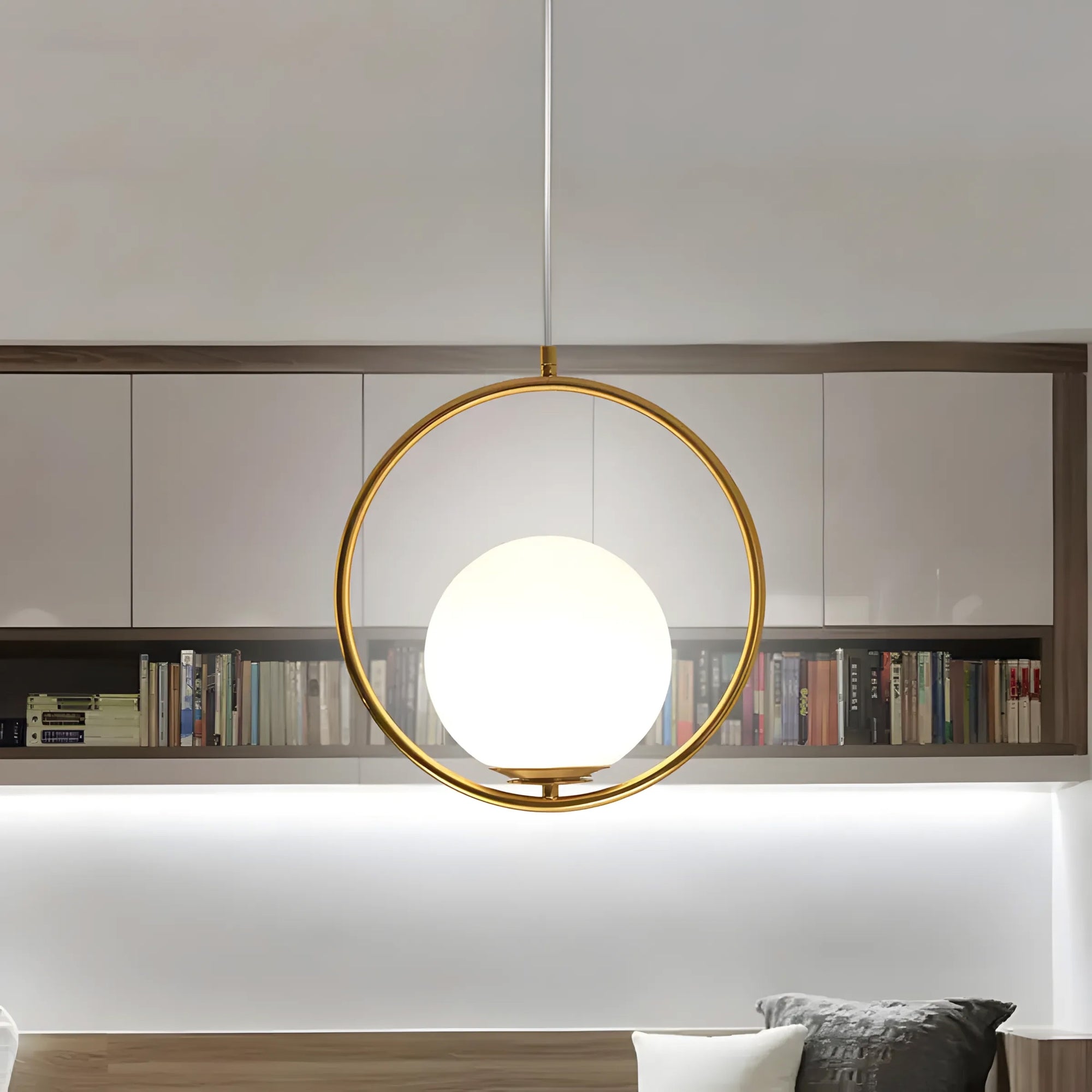 Lampa Sufitowa Wisząca Szklana Kula G109-1w Złota  4