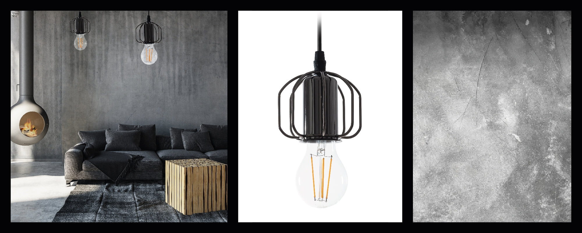 Lampa sufitowa wisząca w stylu loft  APP595-1CP Czarna  7