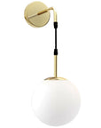 Lampa Ścienna Kinkiet Szklana Kula APP653-1W Złota  1