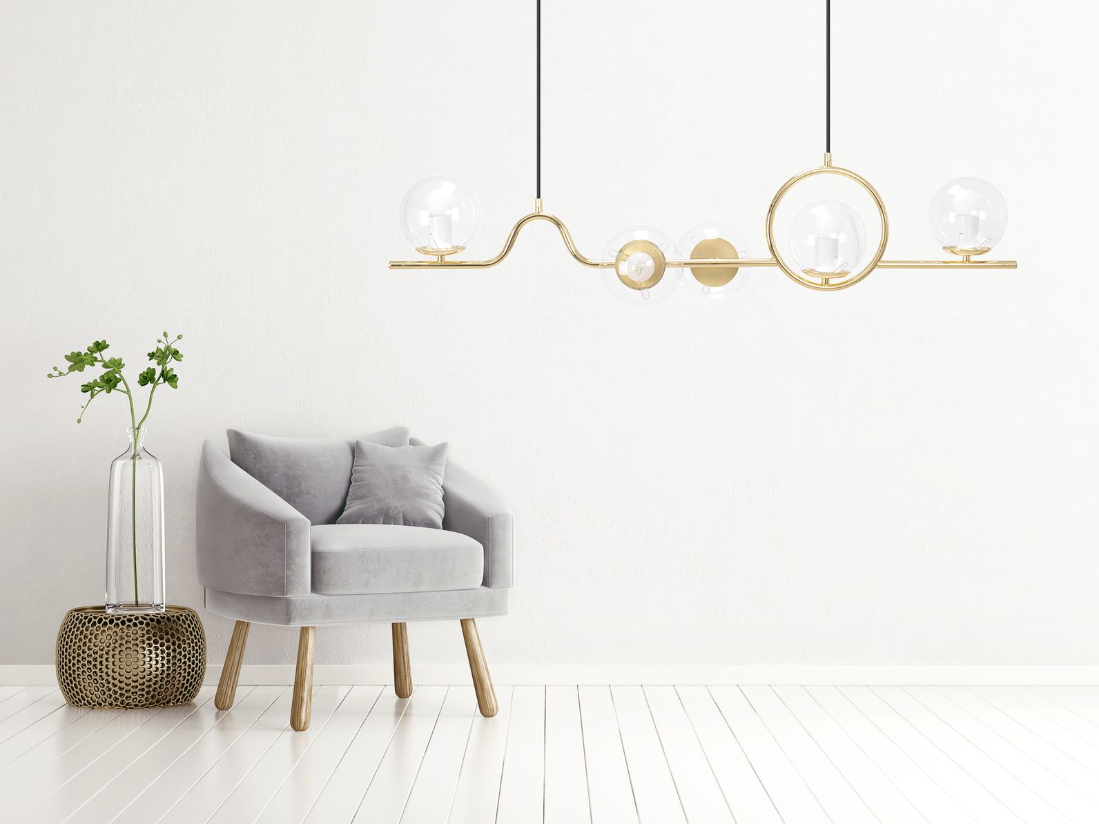 Lampa Wisząca APP1023-5CP Złota