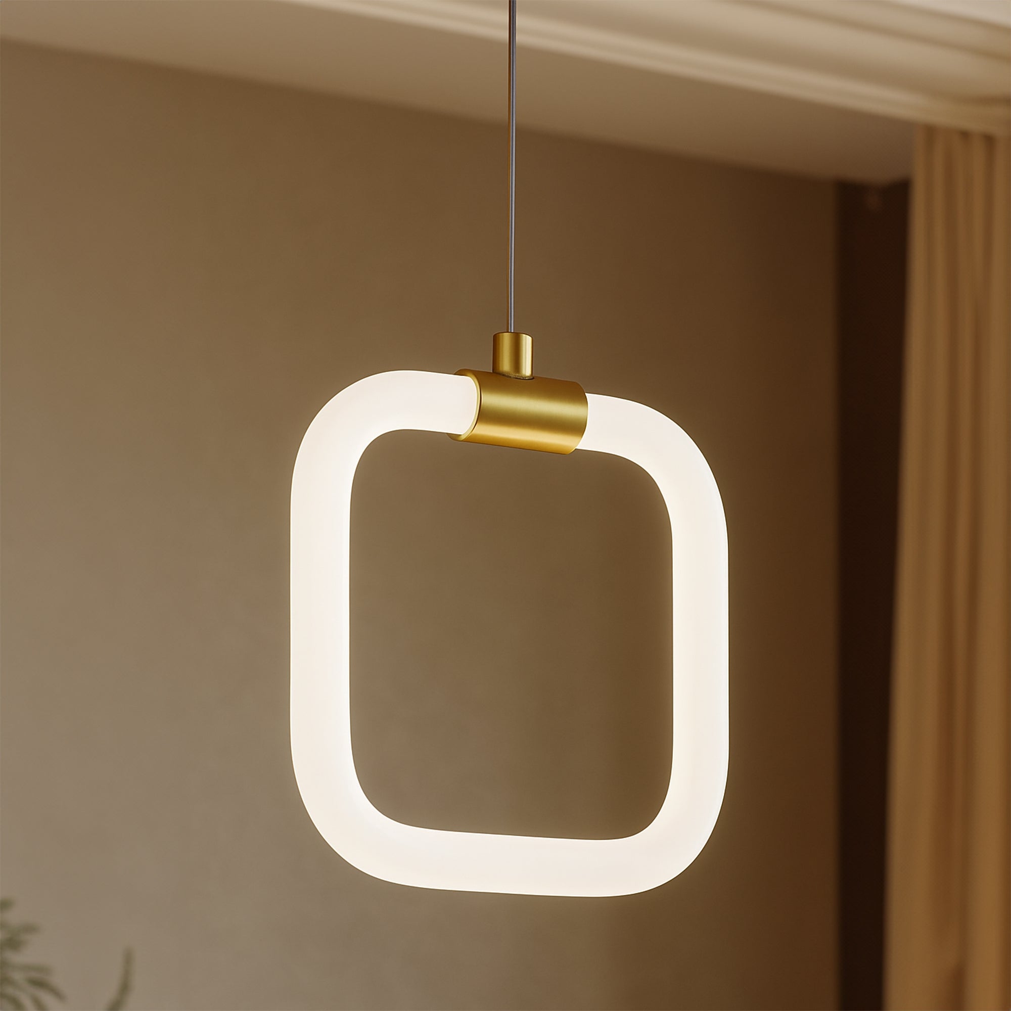 Lampa Sufitowa Wisząca Led Lhj057-cp1 Złota Szczotkowana  4