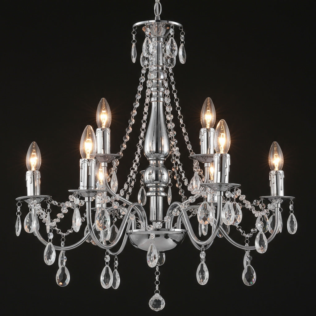 Lampa Sufitowa Wisząca Ebt016-9cp Chrom  2