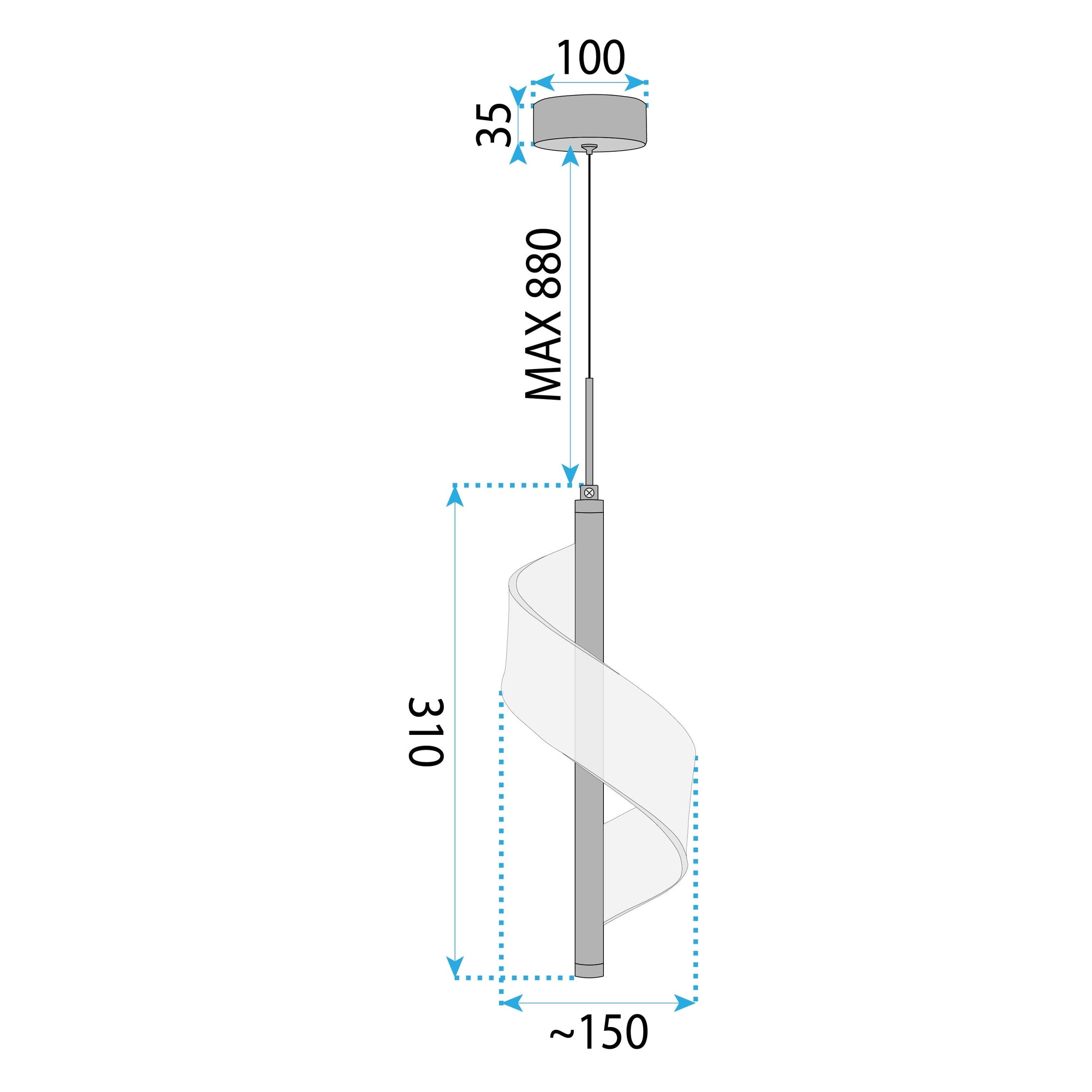 Lampa Sufitowa Wisząca Led App1550-cp Gold  9