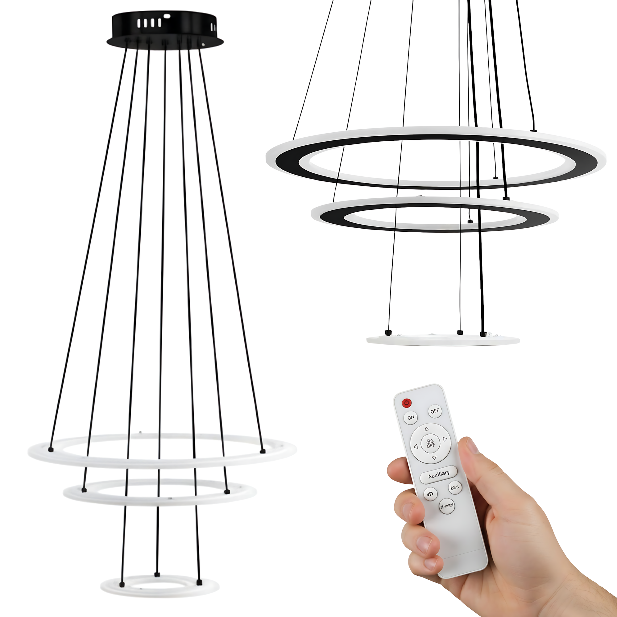 Lampa Wisząca Led G040-3cp Czarna  1