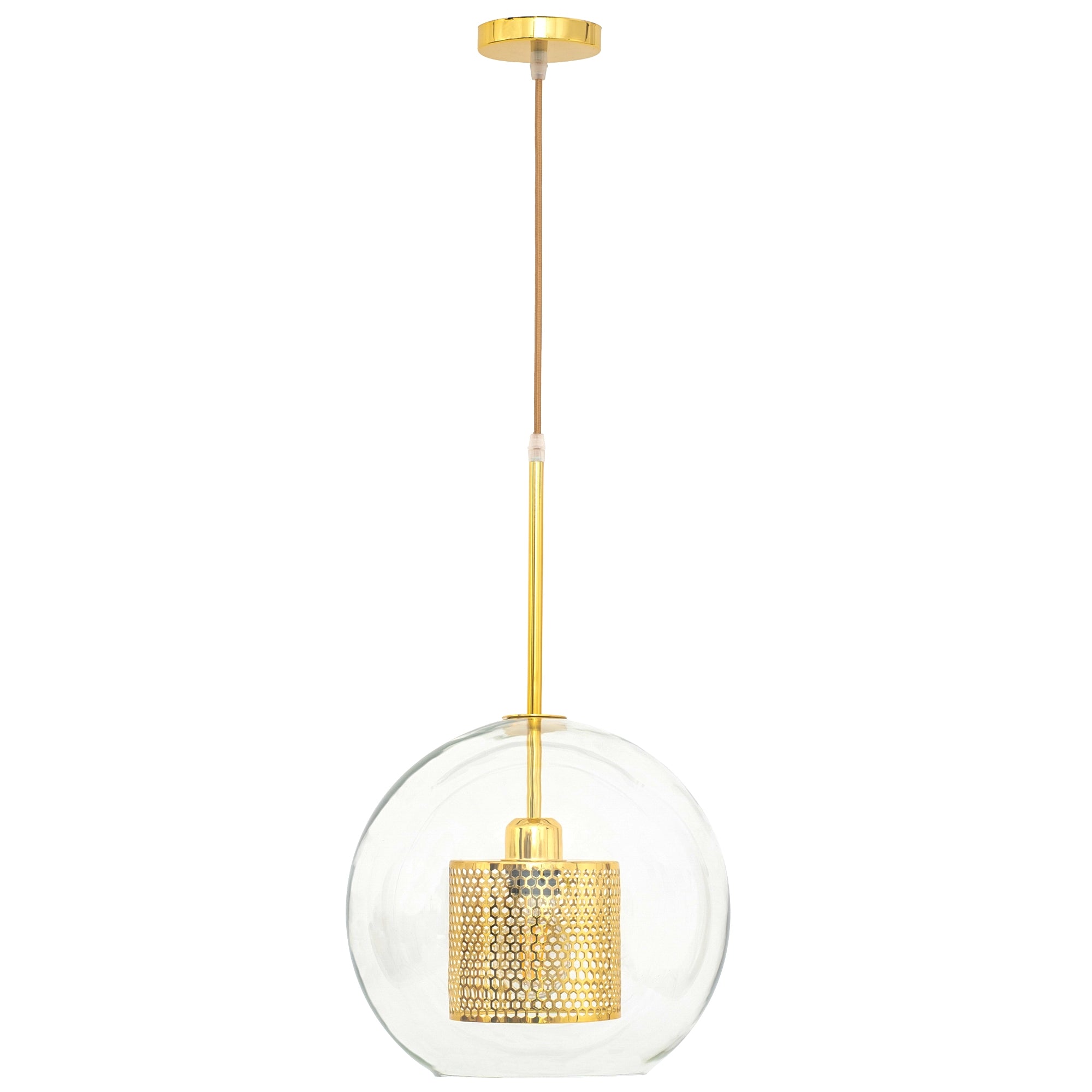 Lampa wisząca szklana loft APP556-1CP 30cm ZŁOTa  2