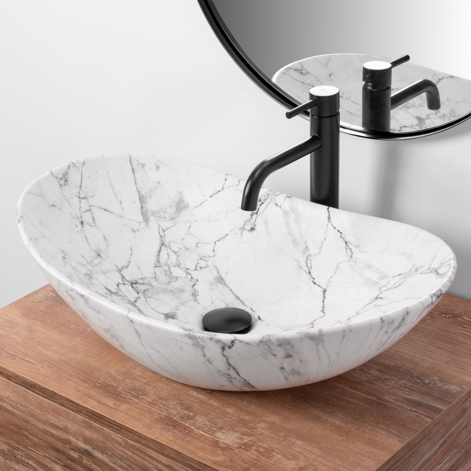 Umywalka nablatowa Rea Royal Statuario Marble Matt