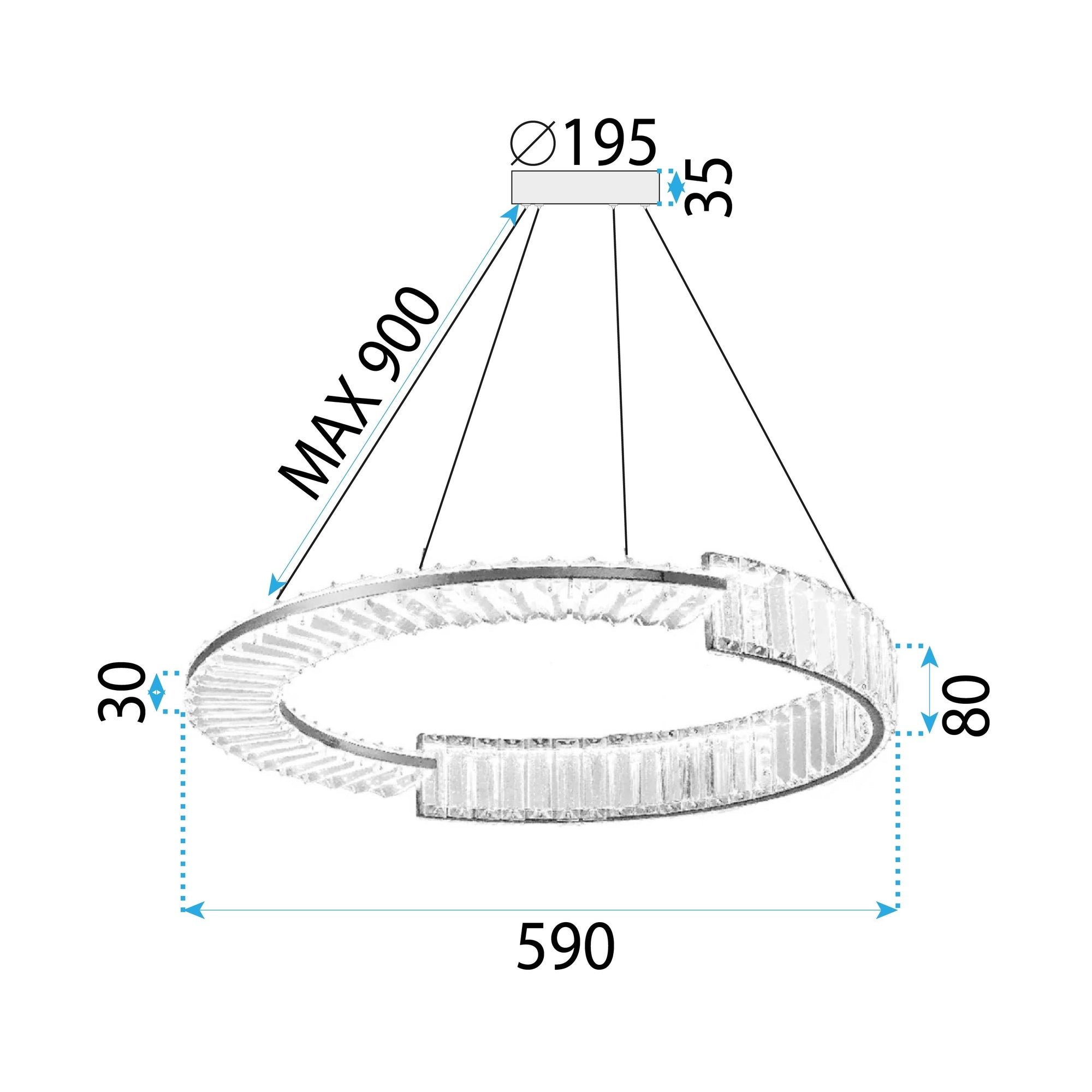 LAMPA WISZĄCA LED APP1528-CP60 GOLD  10