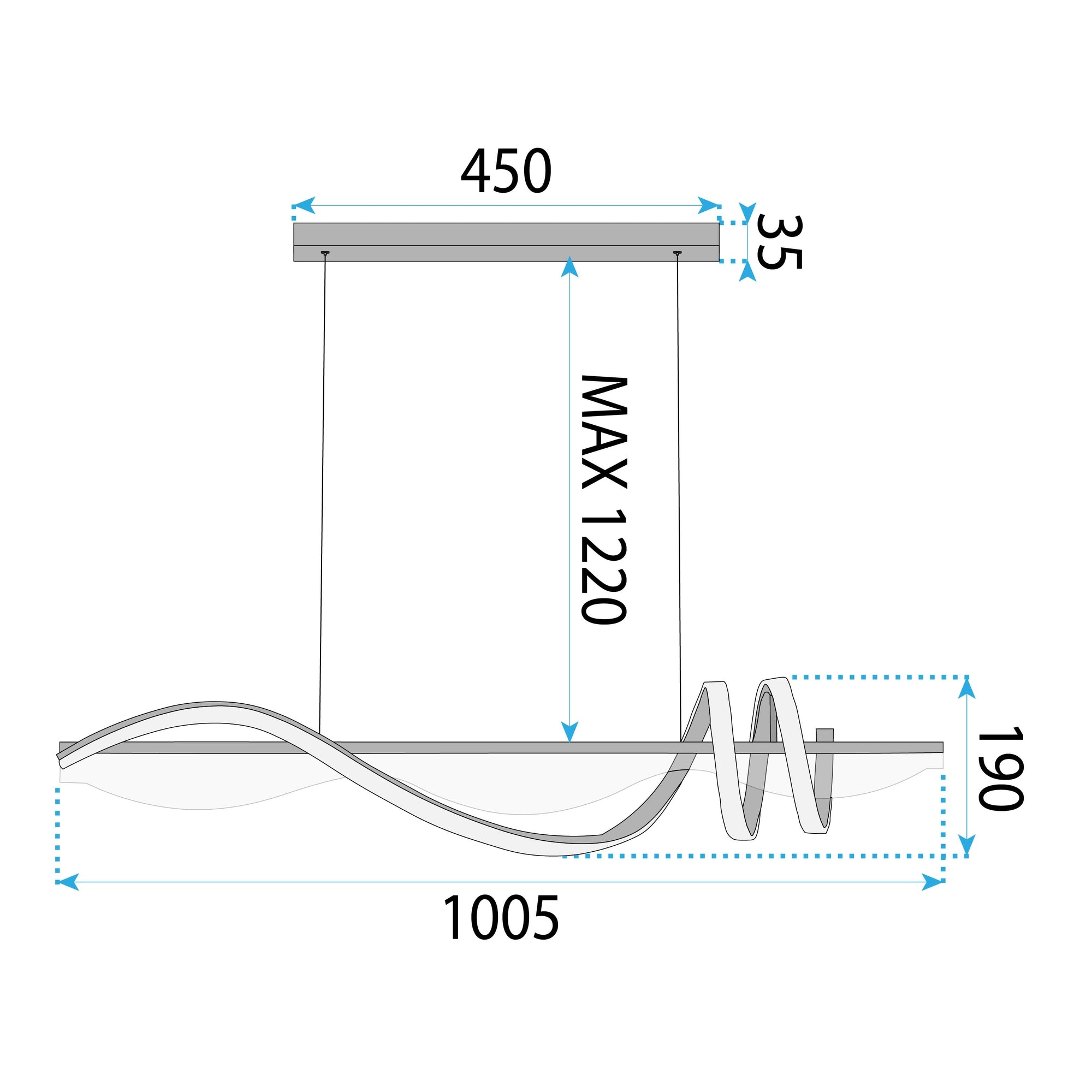Lampa Wisząca Led Lhj041-cp 100 Cm Czarna  13