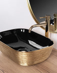 Umywalka nablatowa Rea Belinda BLACK GOLD BRUSH