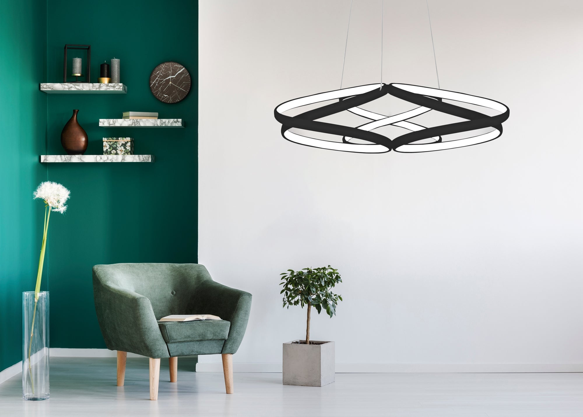 Lampa sufitowa nowoczesna LED + PILOT APP793-CP FLAT Czarna  5
