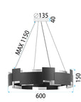 Lampa Sufitowa Wisząca Czarna APP1561-6CP  8