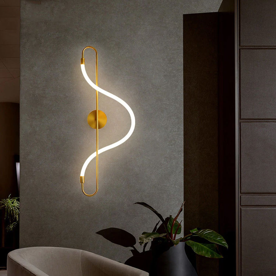 Lampa ścienna kinkiet LED APP858-W Long Złota