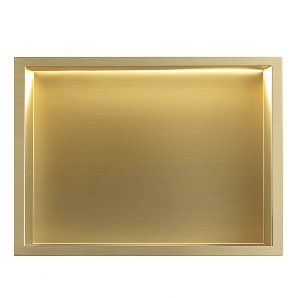 Półka Wnękowa Łazienkowa Led 30x45 Złota Szczotkowana  3