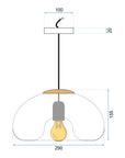 Lampa Sufitowa Wisząca Szklana Lustrzana APP322-1CP SREBRNA