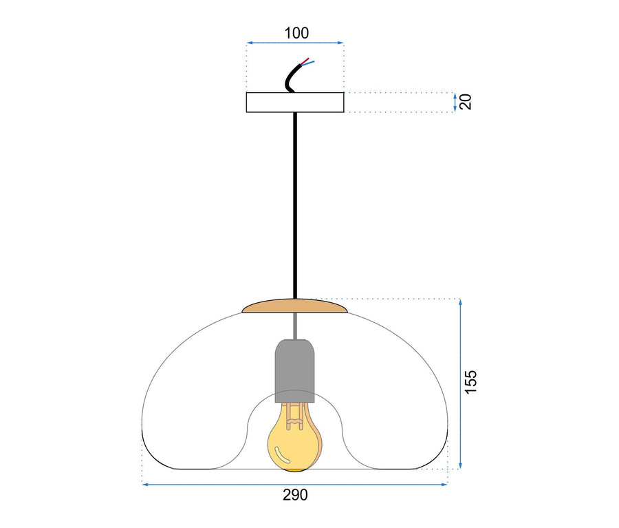 Lampa Sufitowa Wisząca Szklana Lustrzana APP322-1CP SREBRNA