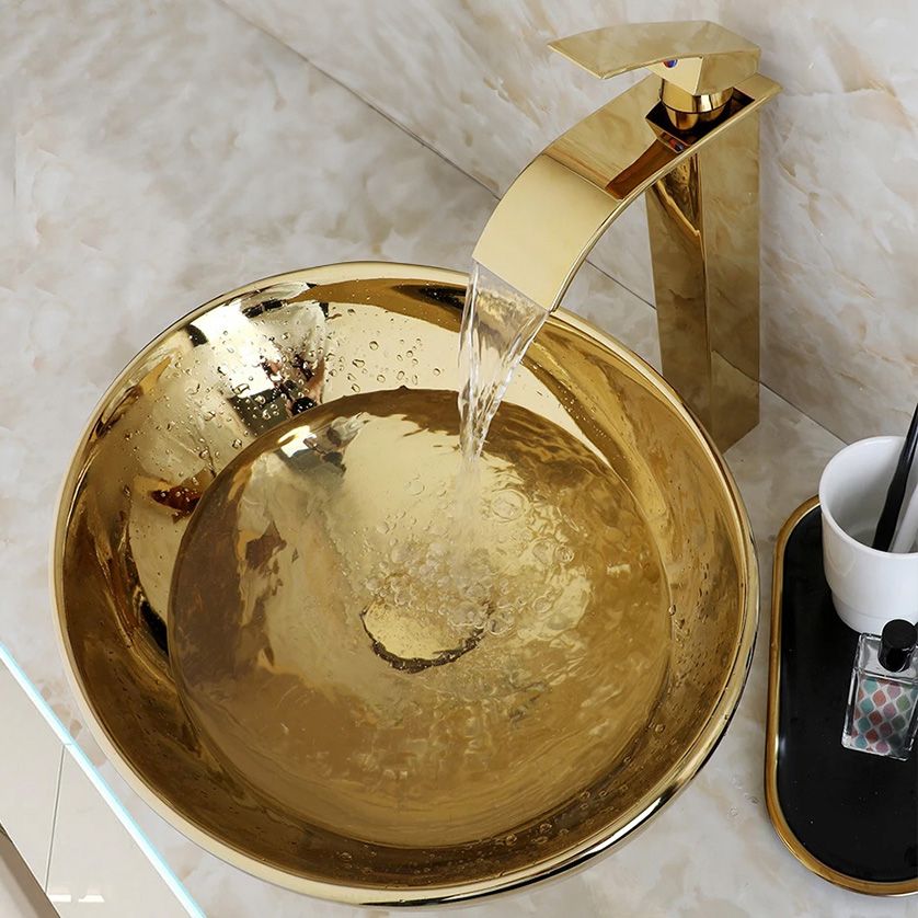 Umywalka nablatowa Rea Sofia Gold