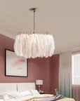 Lampa sufitowa z piórami  boho APP662 Złota