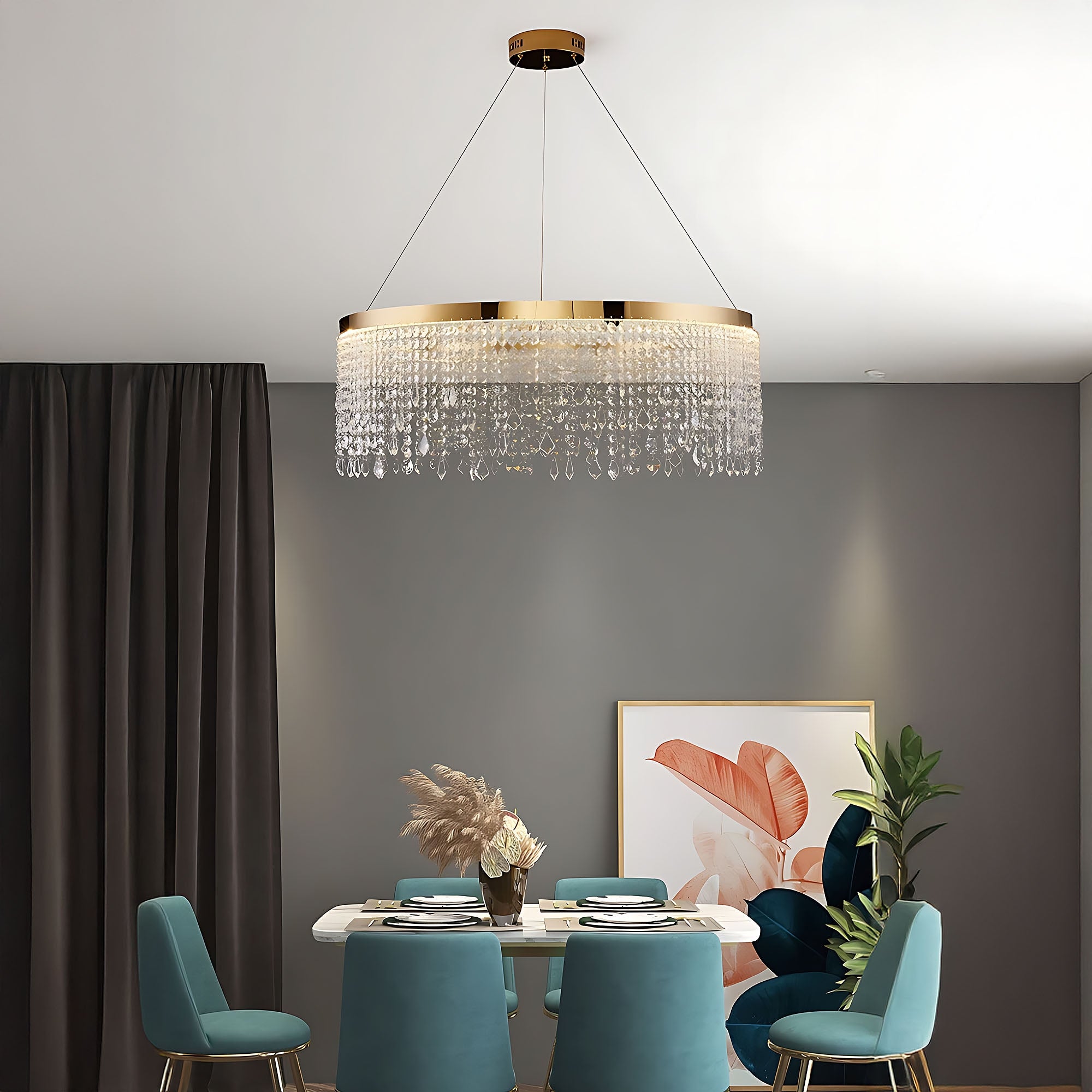 Lampa Sufitowa Wisząca Led APP1731-1CP Złota 60cm  15