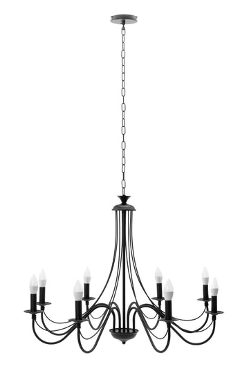 Lampa Sufitowa Wisząca Rustykalna APP648-8CP Czarna