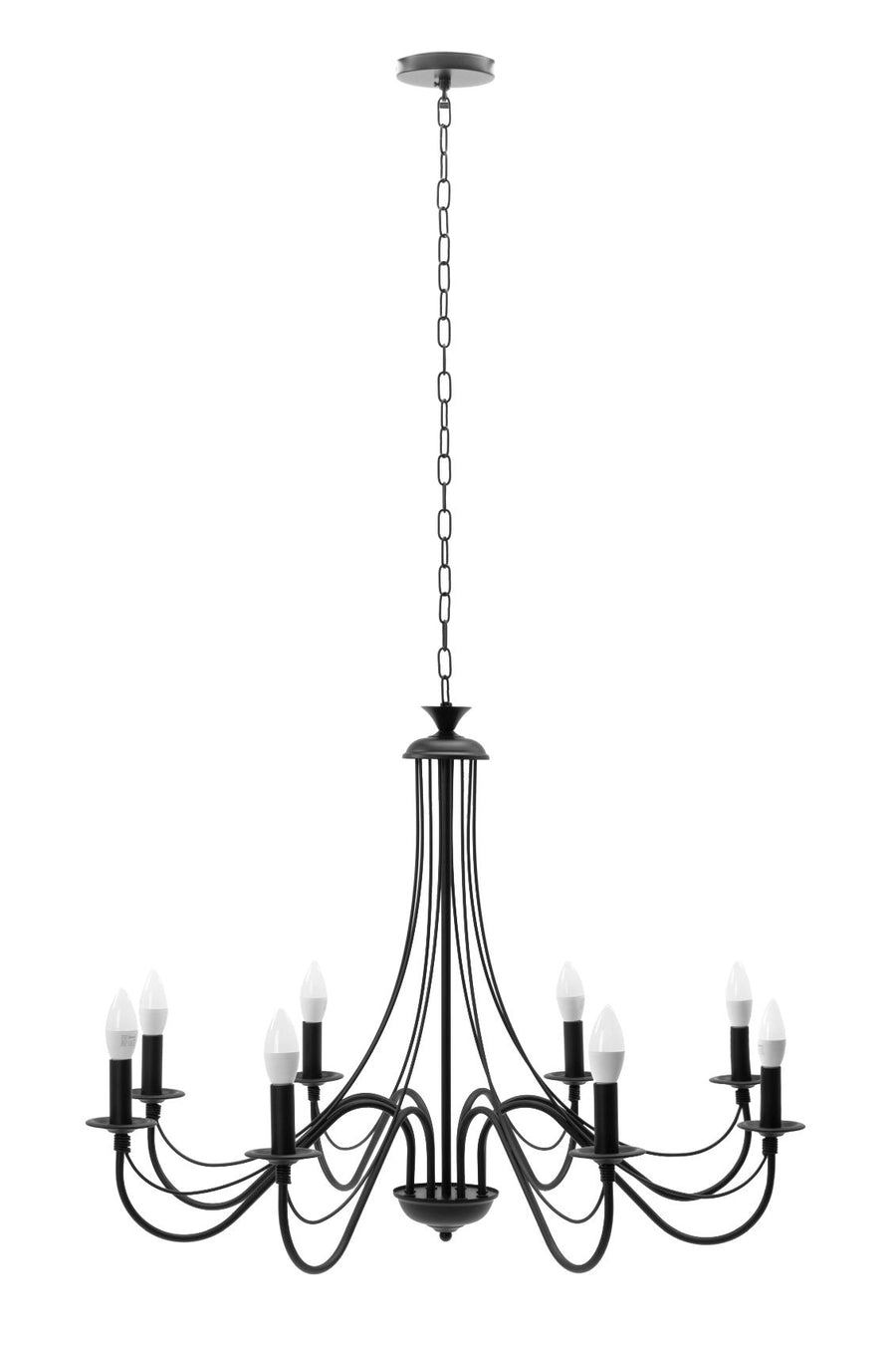 Lampa Sufitowa Wisząca Rustykalna APP648-8CP Czarna