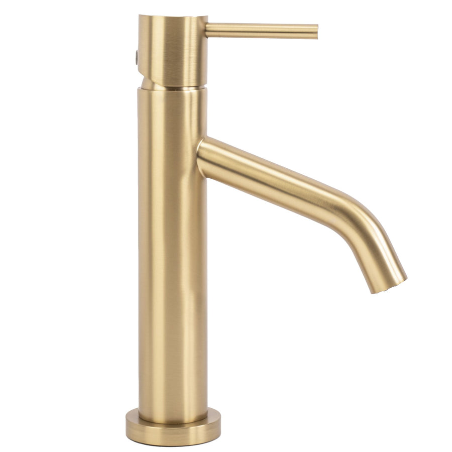 Bateria Umywalkowa REA LEVEL Szczotkowana Złota Niska Brush Gold