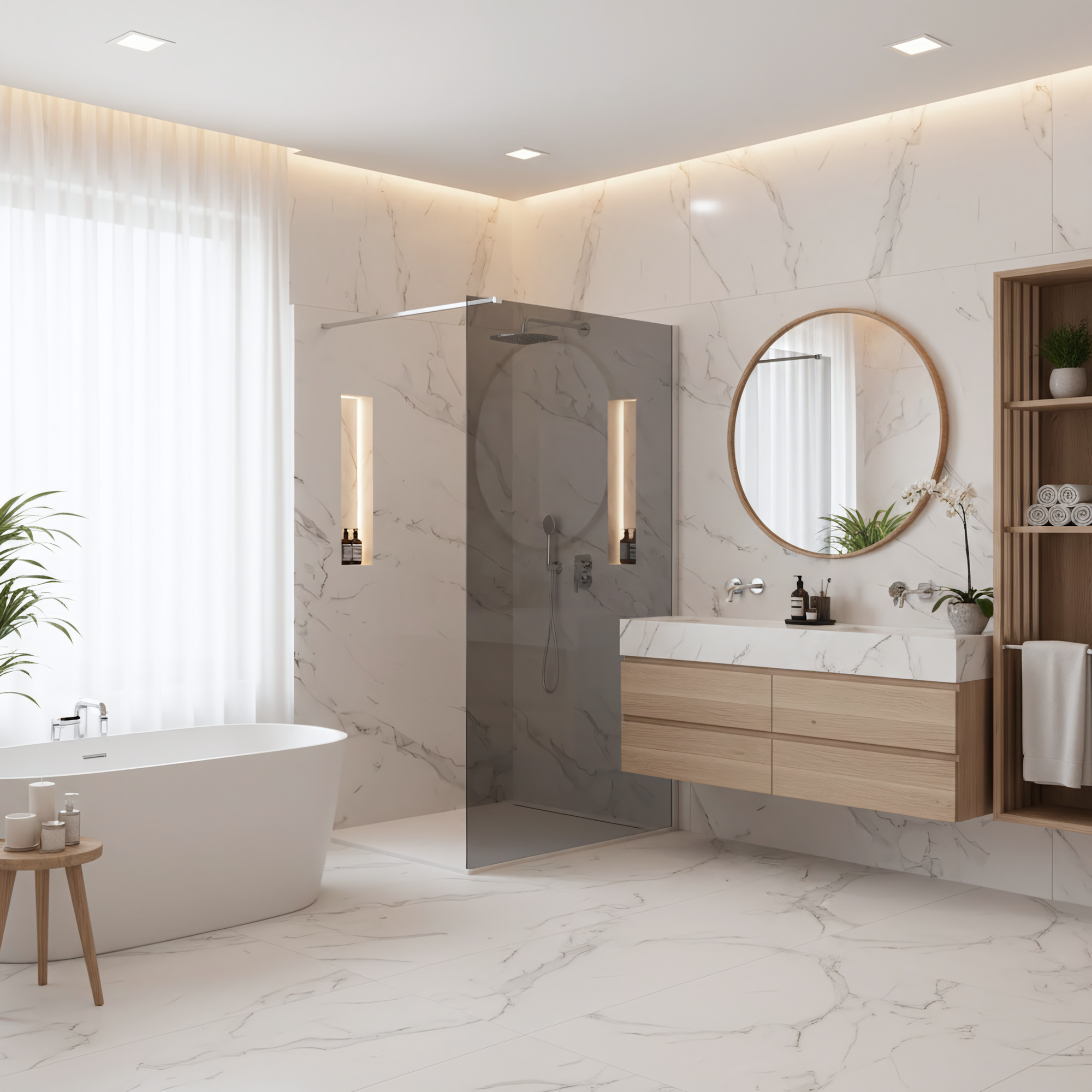 Kabina prysznicowa Walk-In Rea Flexi Grey / Chrome 100  5