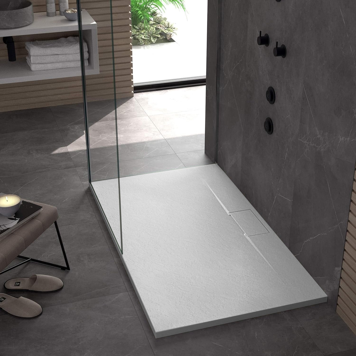 Brodzik Prysznicowy Bazalt Long White 90x120  1