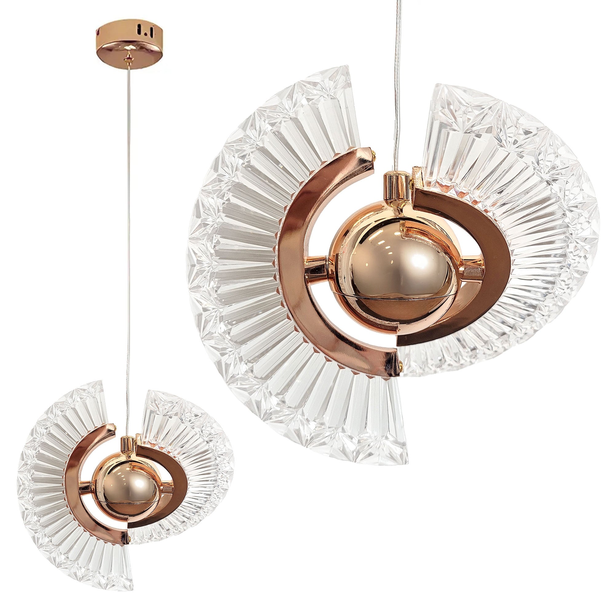 Lampa Sufitowa Wisząca Led Lhj108-2cp Złota  1