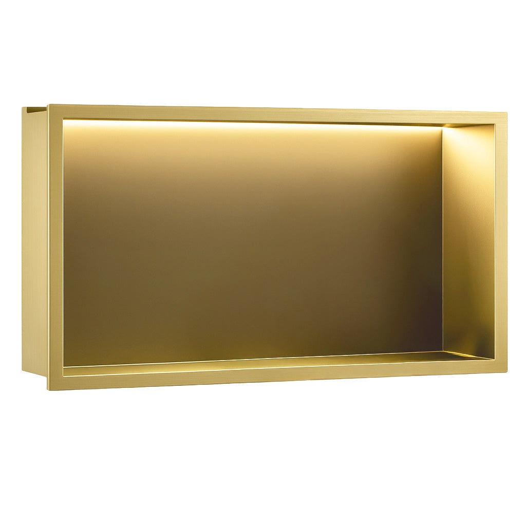 Półka Wnękowa Łazienkowa Led 30x60 Złota Szczotkowana  1