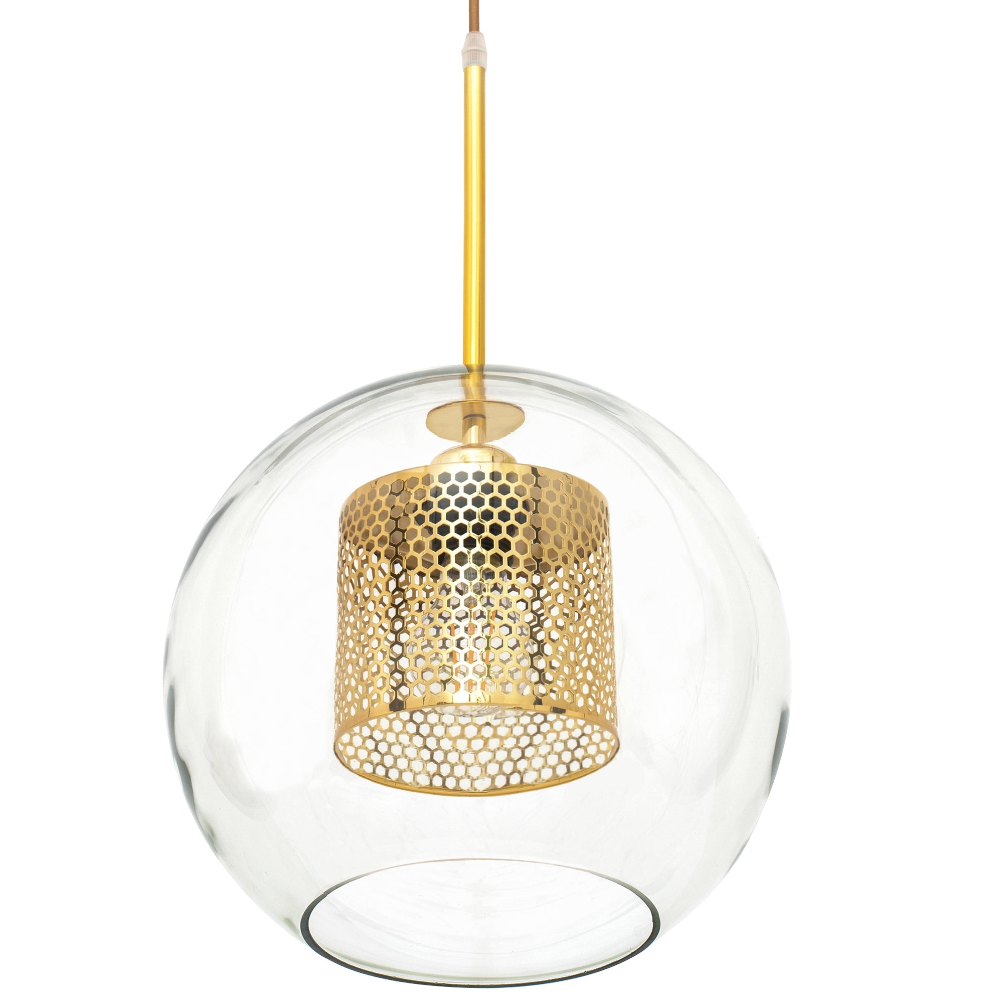 Lampa wisząca szklana loft APP554-1CP 20cm Złota  3