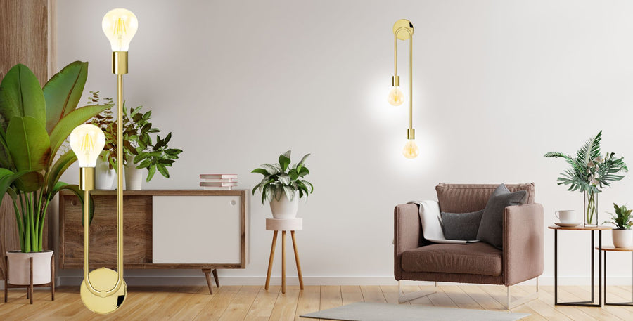 LAMPA ŚCIENNA KINKIET APP1148-2W złota