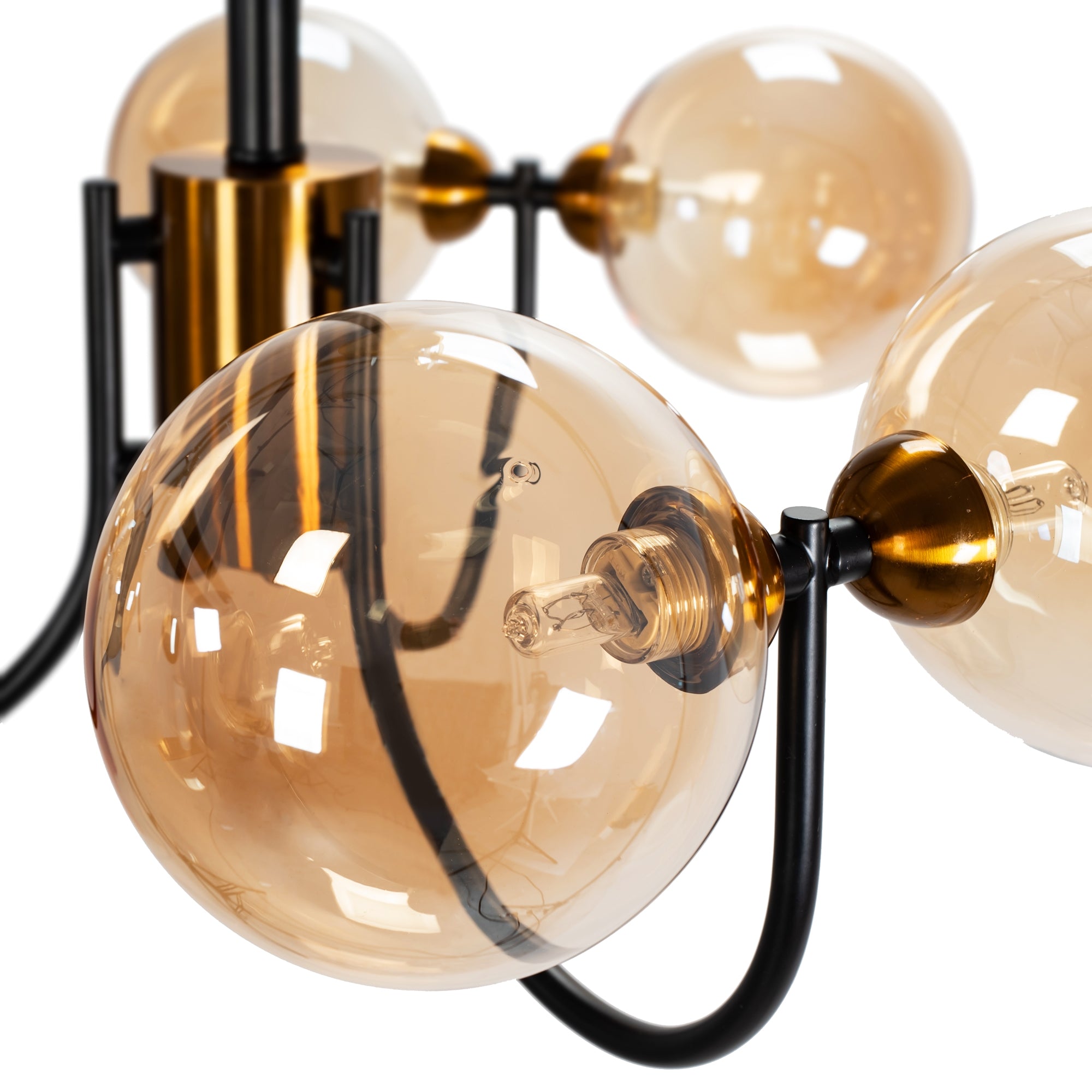 Lampa Sufitowa Wisząca Szklana APP1120-6CP  Złota  3