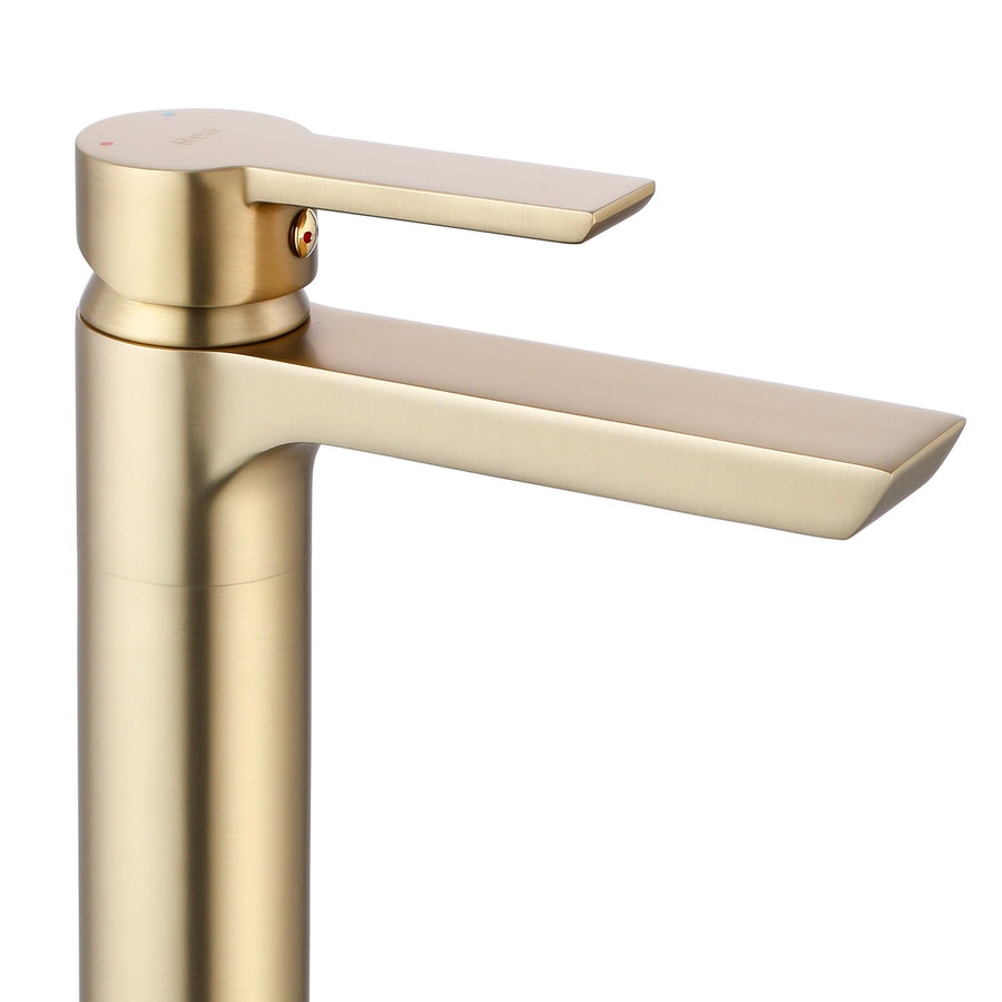 Bateria Umywalkowa REA ARGUS ZŁOTA SZCZOTKOWANA GOLD BRUSH Wysoka