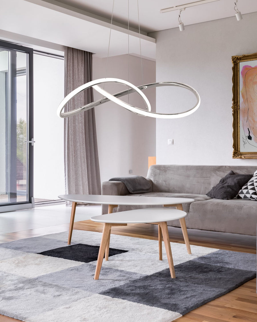 LAMPA SUFITOWA WISZĄCA RING NOWOCZESNA LED + PILOT APP393-CP CHROM