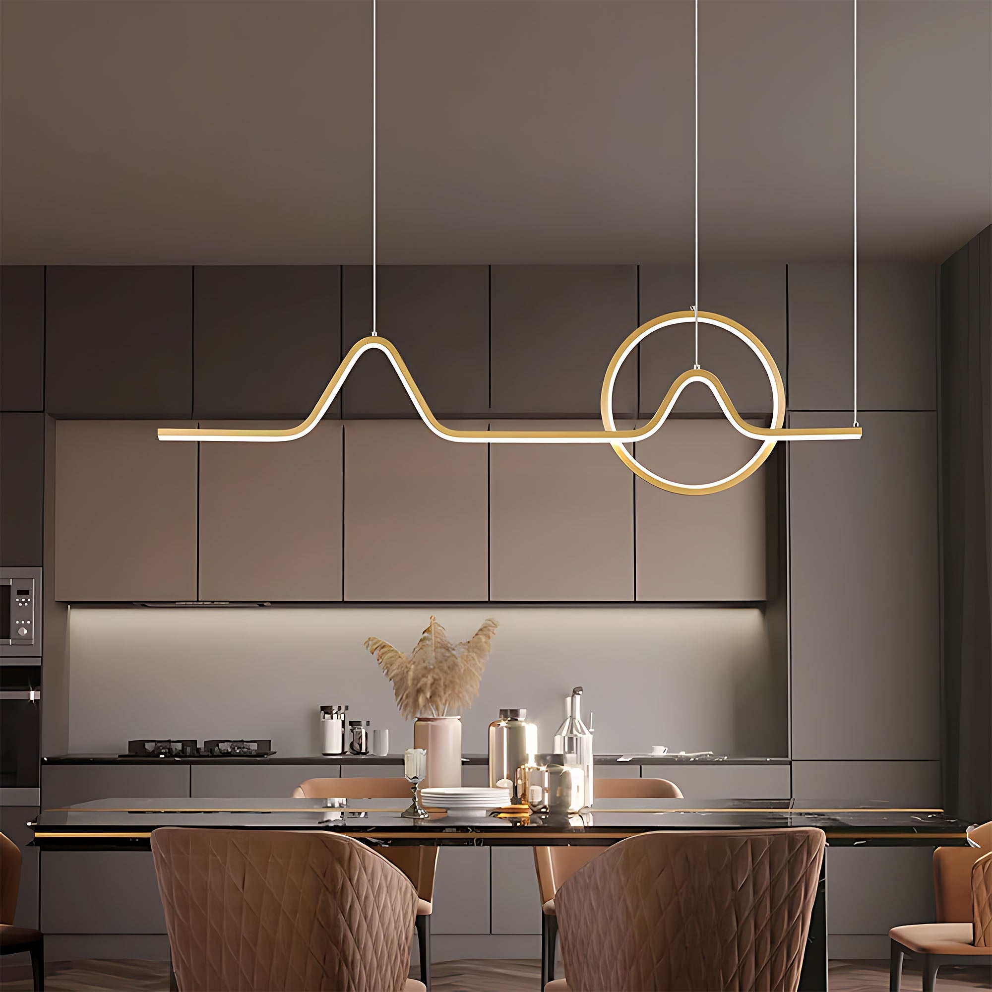 Lampa Wisząca Led Lhj022-cp 120 Cm Złota  2