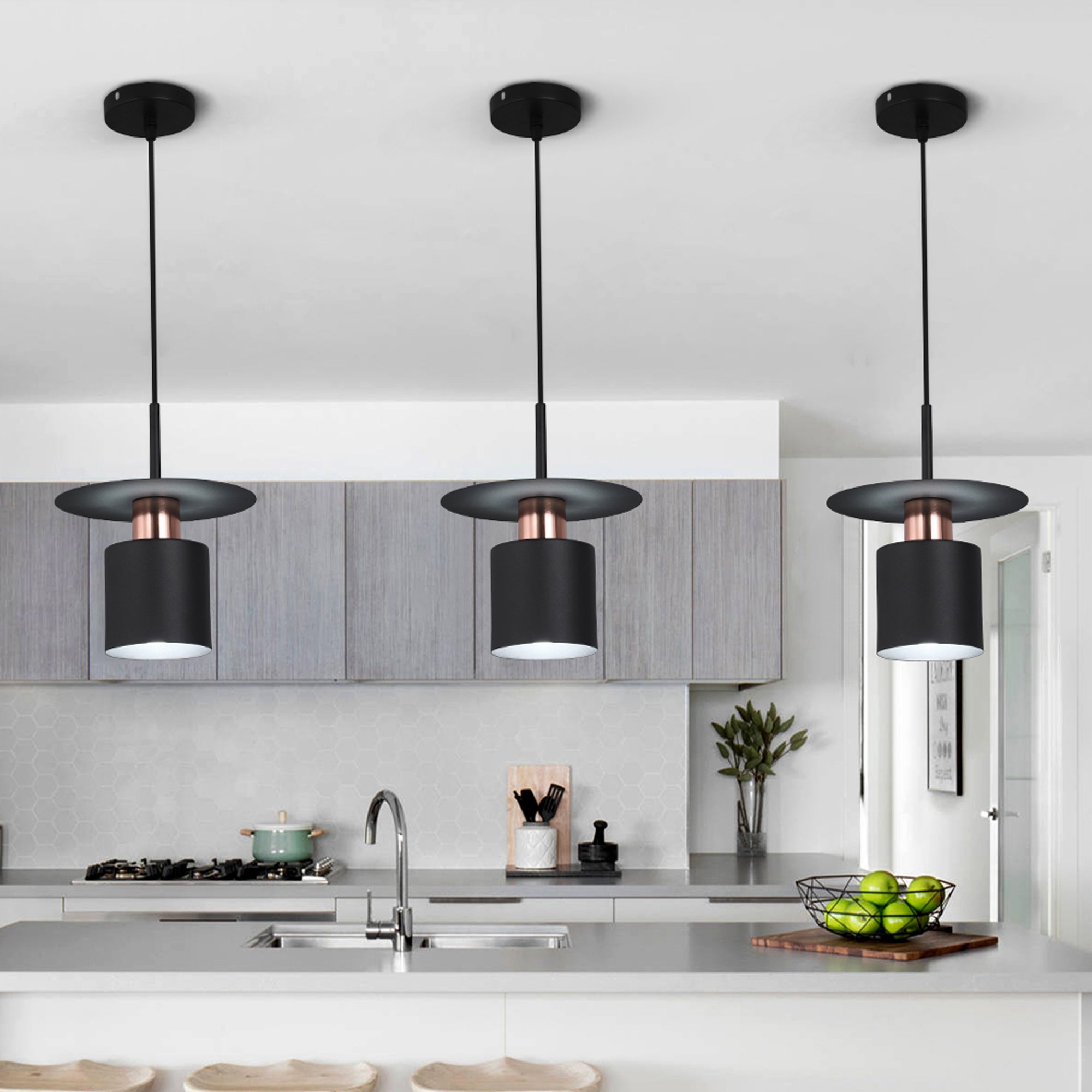 Lampa Wisząca APP1145-1CP Czarna Różowe Złoto  5