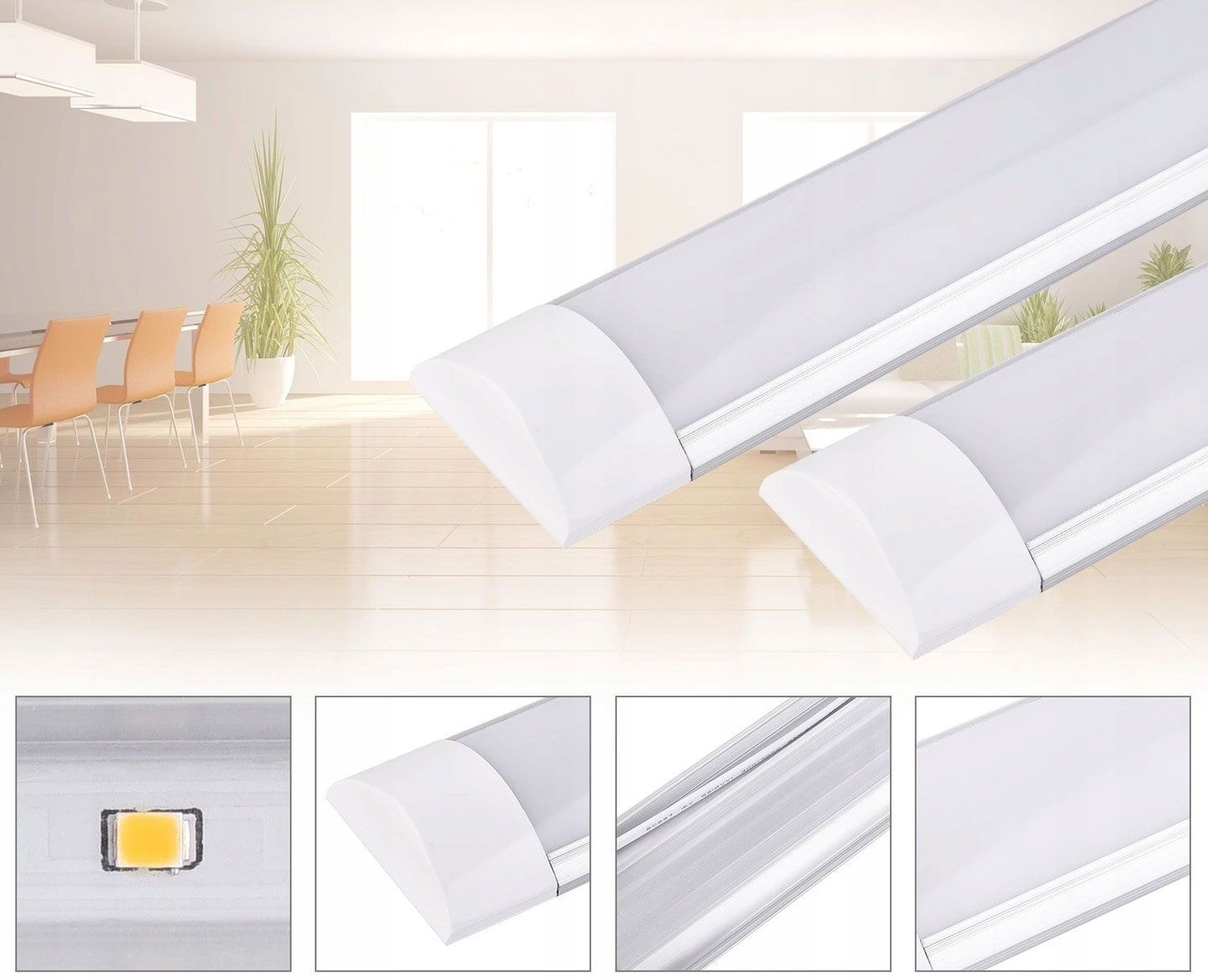 Panel LED natynkowy 60cm Biały 18W