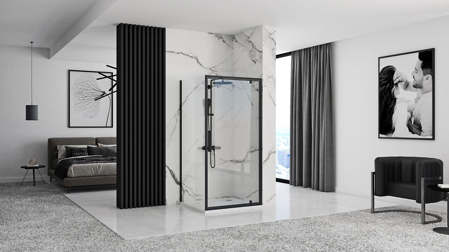 Kabina Prysznicowa Narożna Rea Rapid Swing Black 90x80