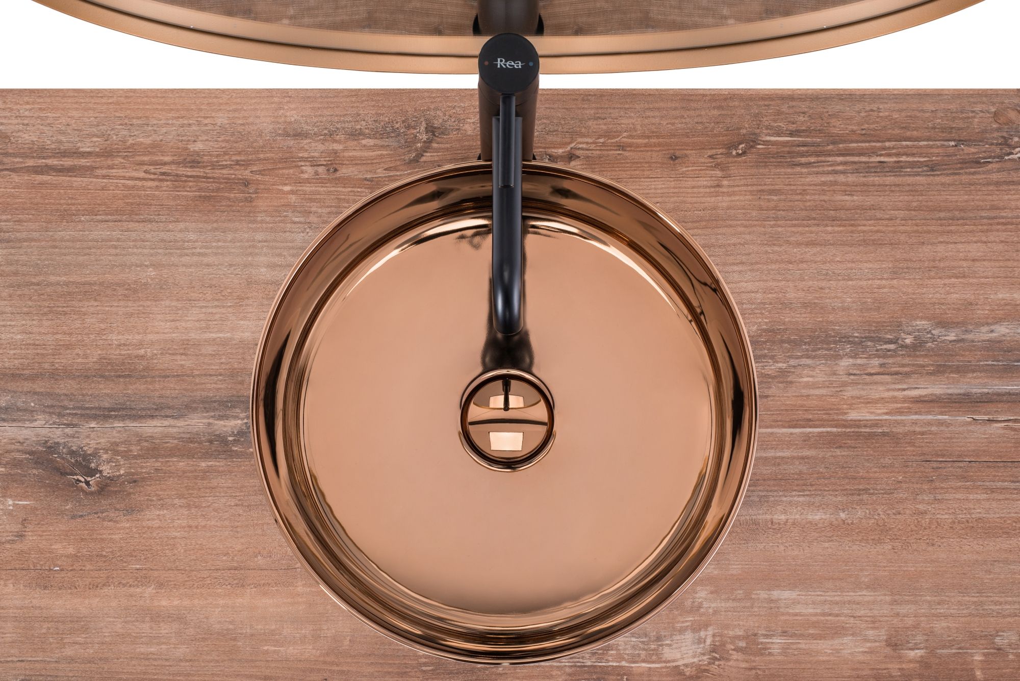 Umywalka nablatowa Rea Ida Rose Gold