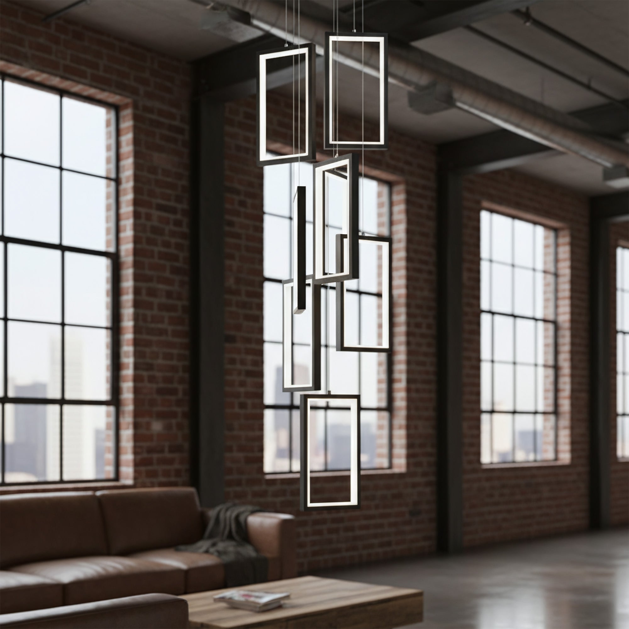 Lampa Sufitowa Wisząca Led Lhj089-7cp Czarna  4