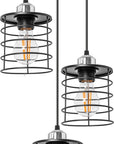 Lampa Sufitowa Wisząca Potrójna Metalowa Loft 392204 Czarna  1