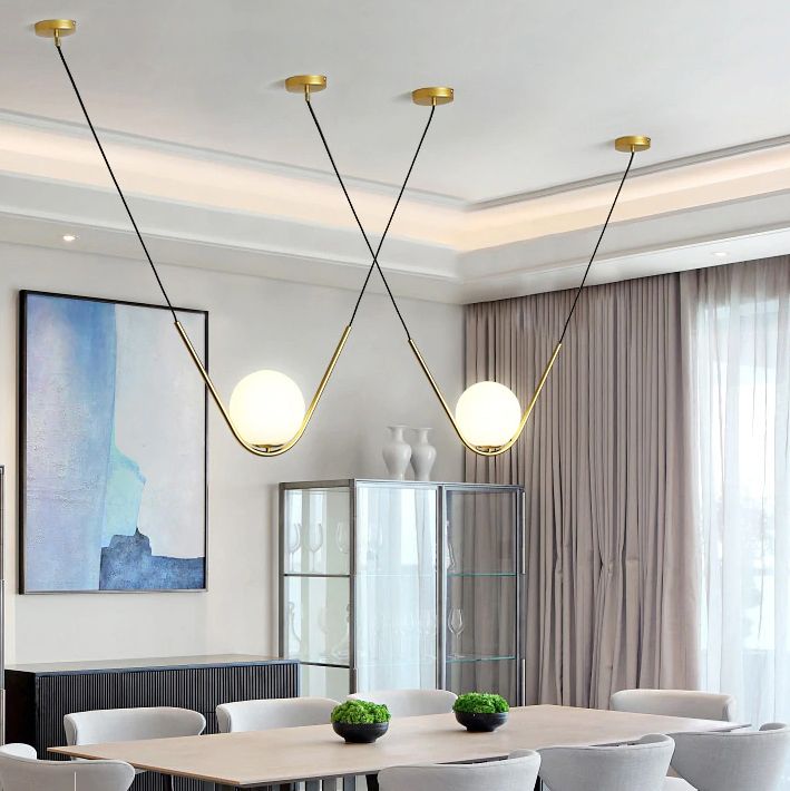 Lampa Wisząca Szklana Kula APP689-1CP Złota