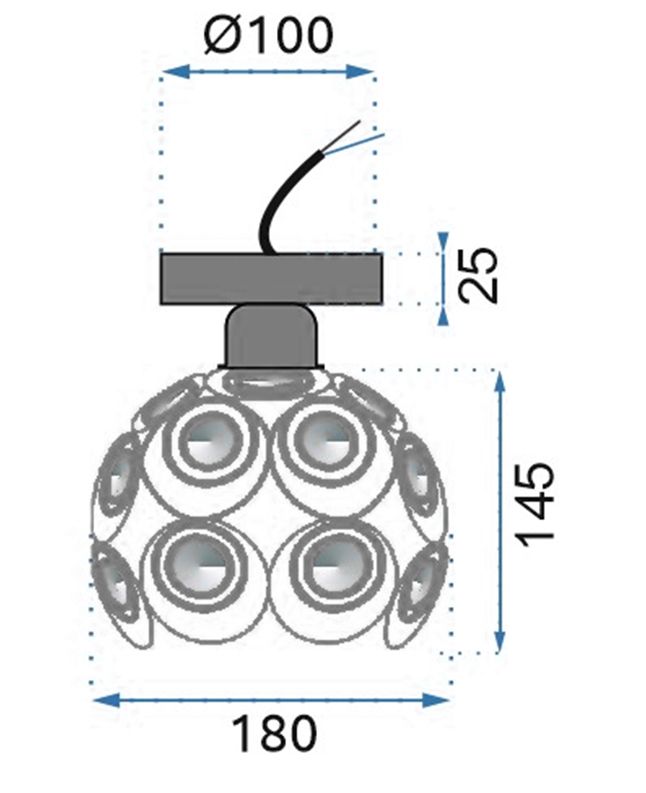 ELEGANCKA LAMPA SUFITOWA APP205-1C KRYSZTAŁ ZŁOTA