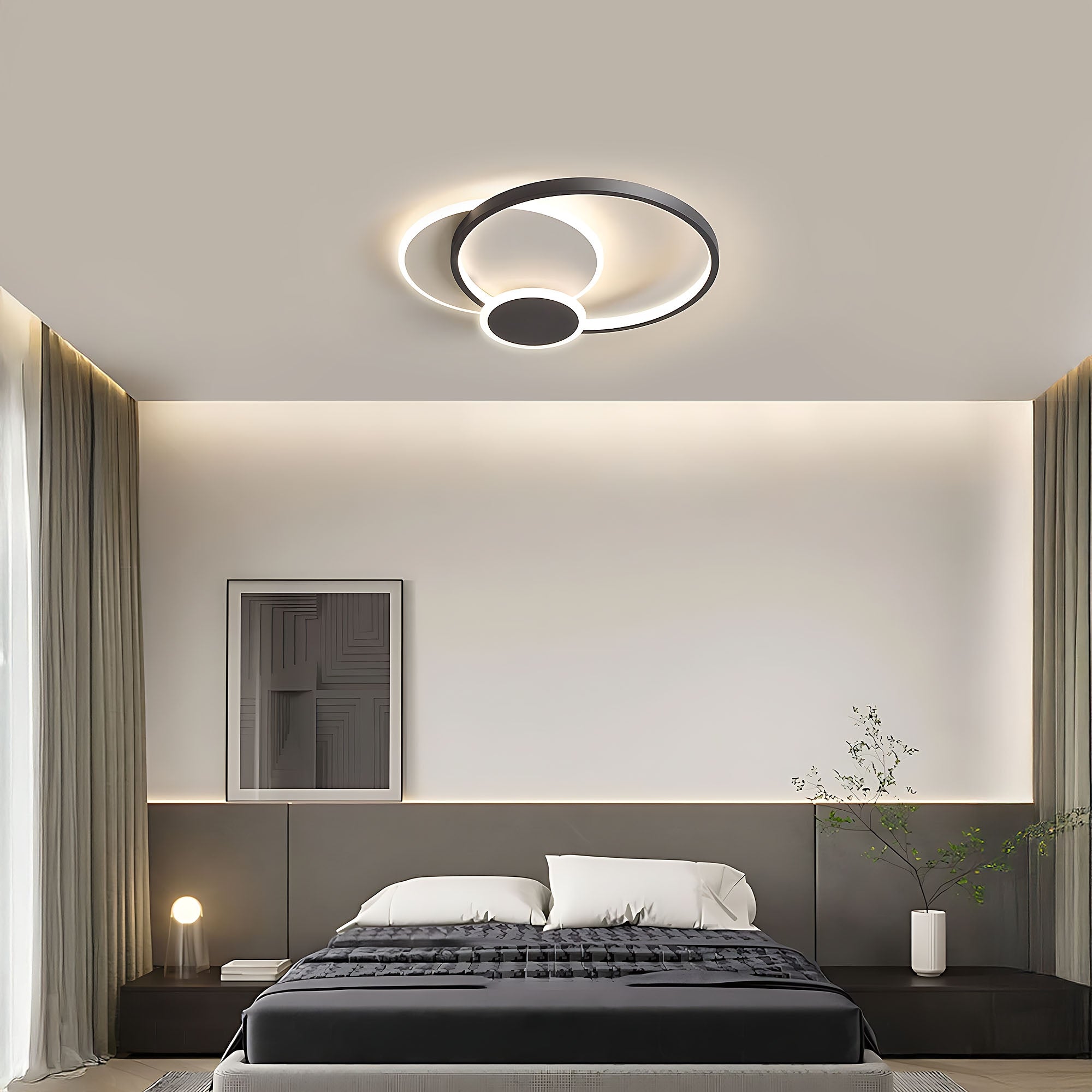 Lampa sufitowa APP1709-C plafon LED Czarny + pilot  7