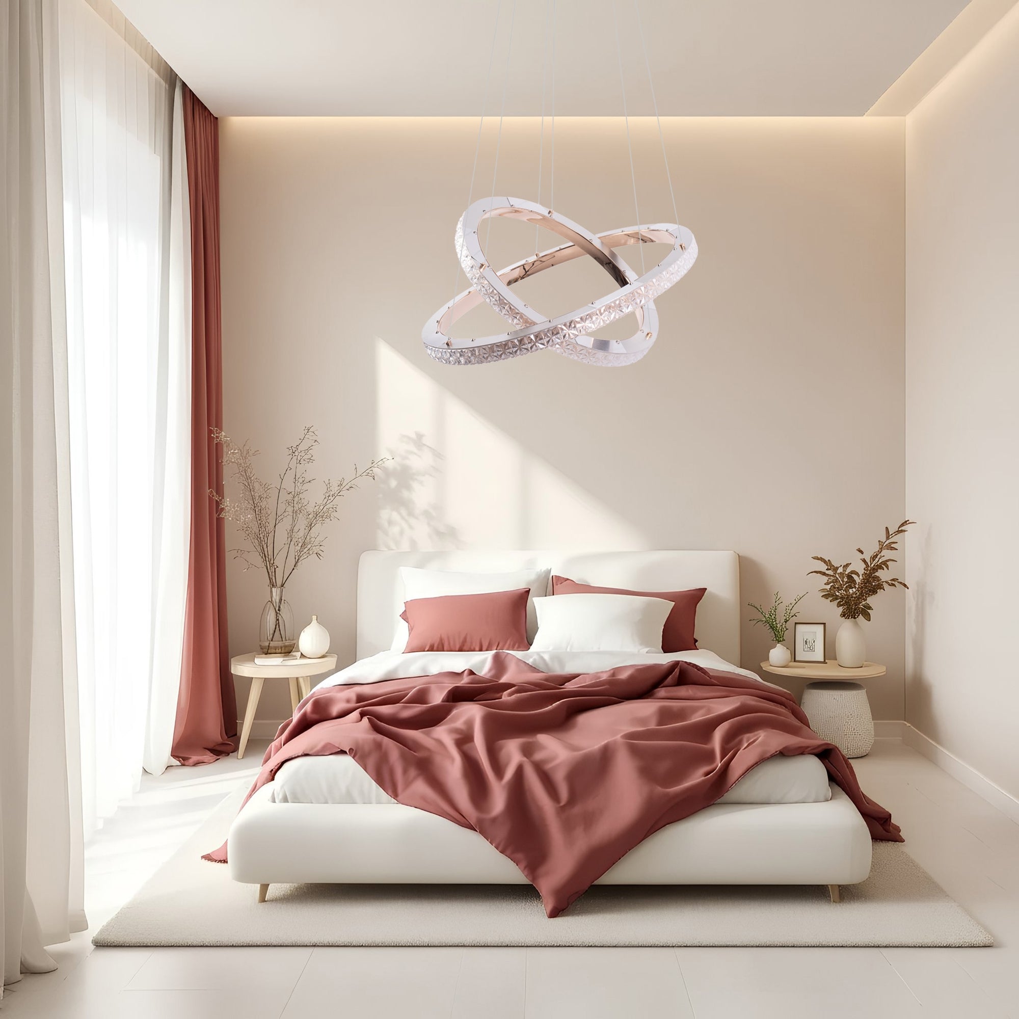 Lampa Wisząca Led Ms011-cp Różowe Złoto 59cm  4