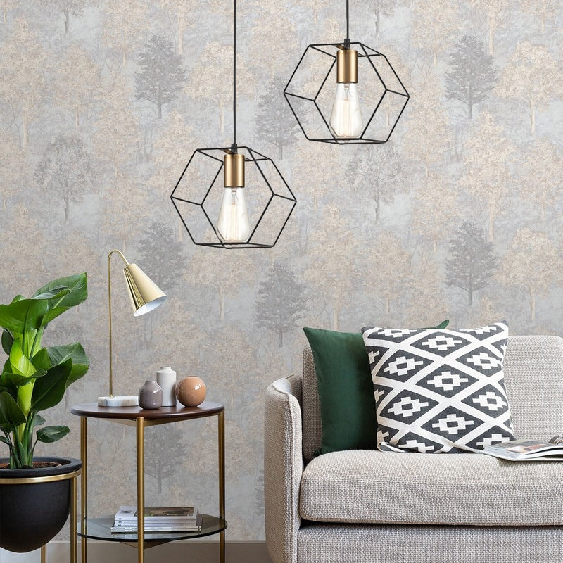 Lampa Wisząca APP1131-1CP Czarno złota  4