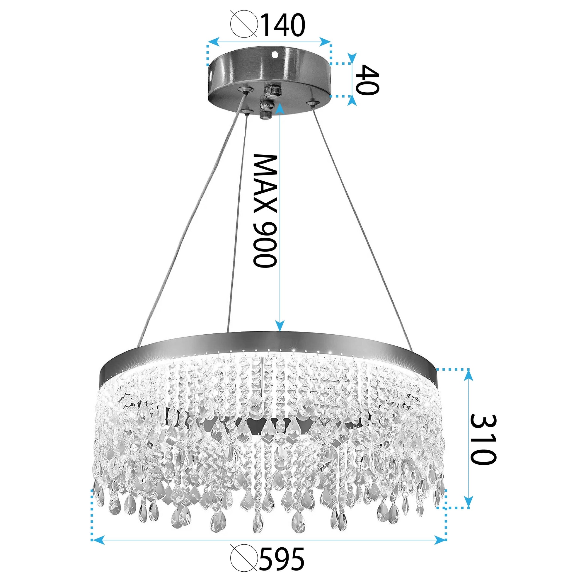 Lampa Sufitowa Wisząca Led APP1731-1CP Złota 60cm  18