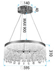 Lampa Sufitowa Wisząca Led APP1731-1CP Złota 60cm  18